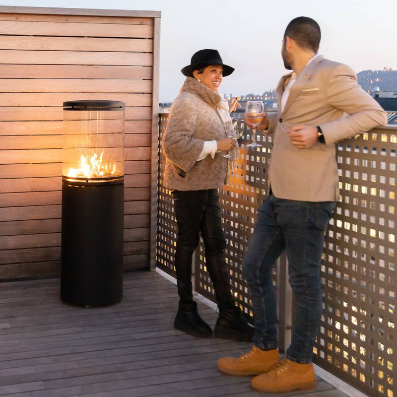 Freestanding Cylindrical Glass Patio Heater - Le Feu