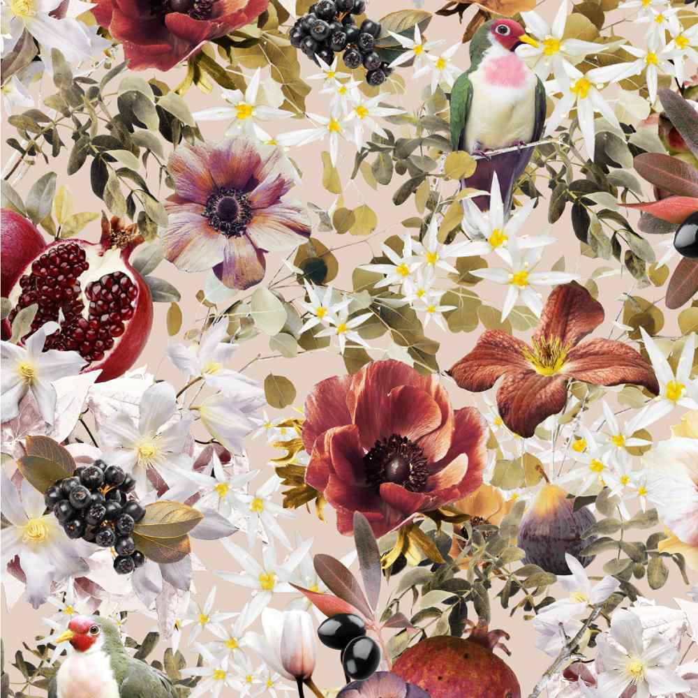 Fruits Blossom Wallpaper - Powder Dove - Good & Craft