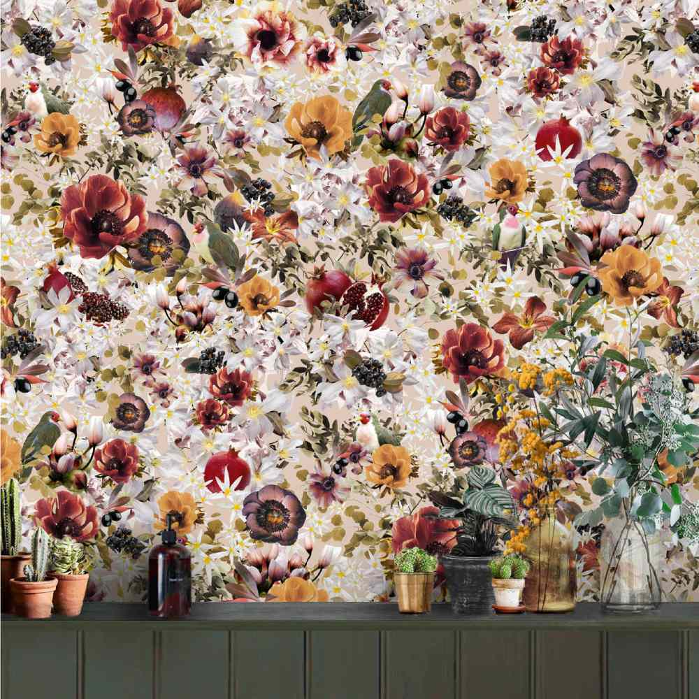 Fruits Blossom Wallpaper - Powder Dove - Good & Craft