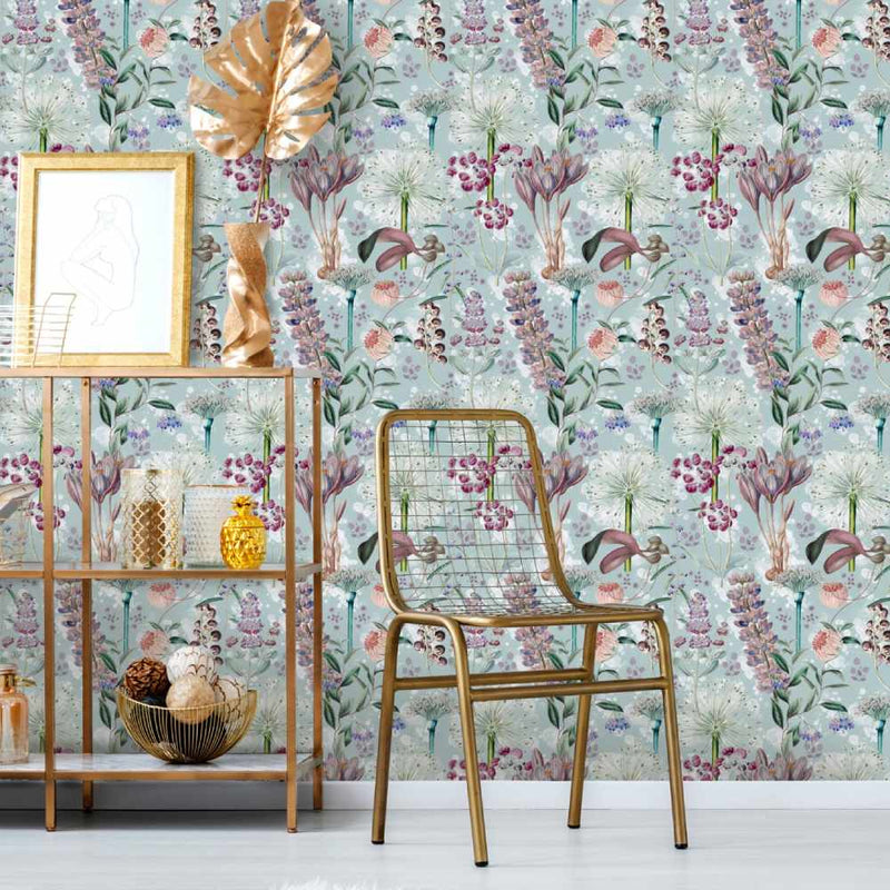 Garden Of Eden Aquamarine Wallpaper - Set of 3 Rolls - MINDTHEGAP