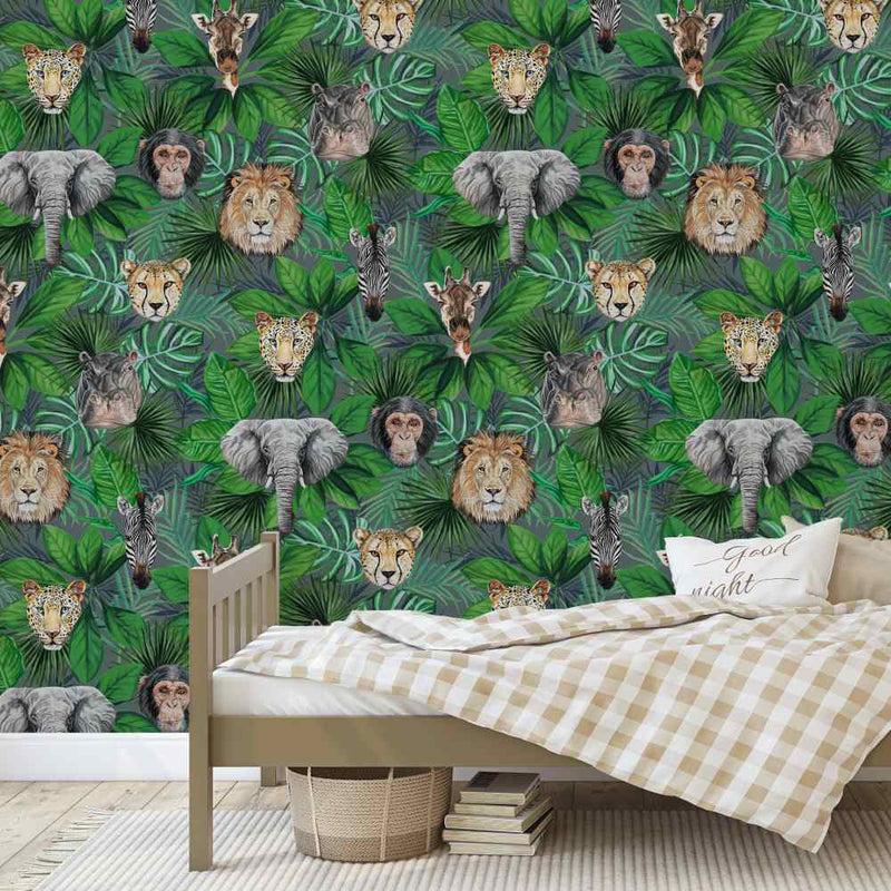 Geoffrey & Friends Wallpaper - Green - Graduate Collection