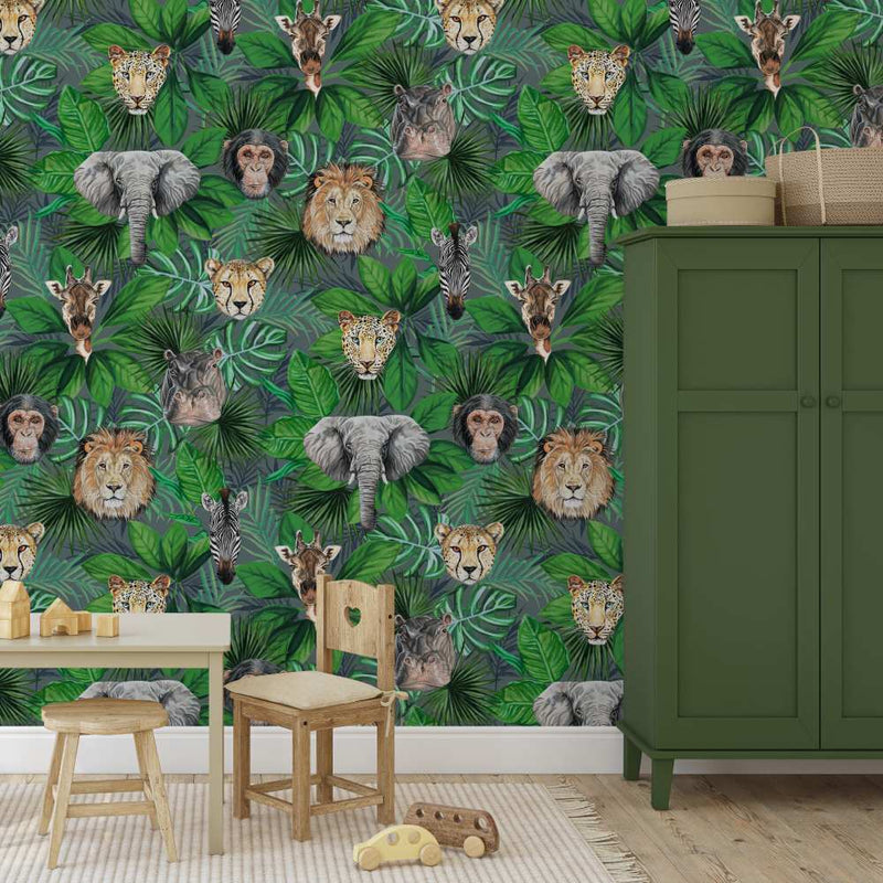 Geoffrey & Friends Wallpaper - Green - Graduate Collection