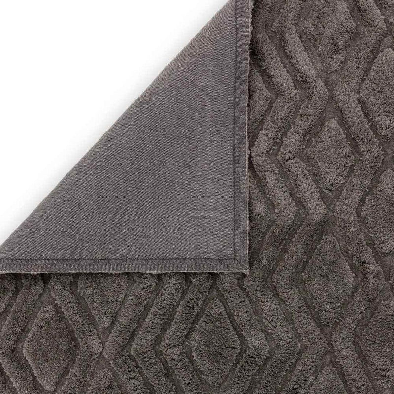 Geometric Shaggy Rug - Charcoal
