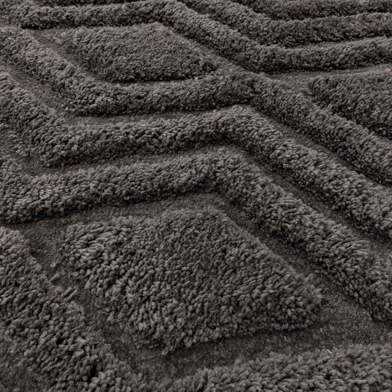 Geometric Shaggy Rug - Charcoal