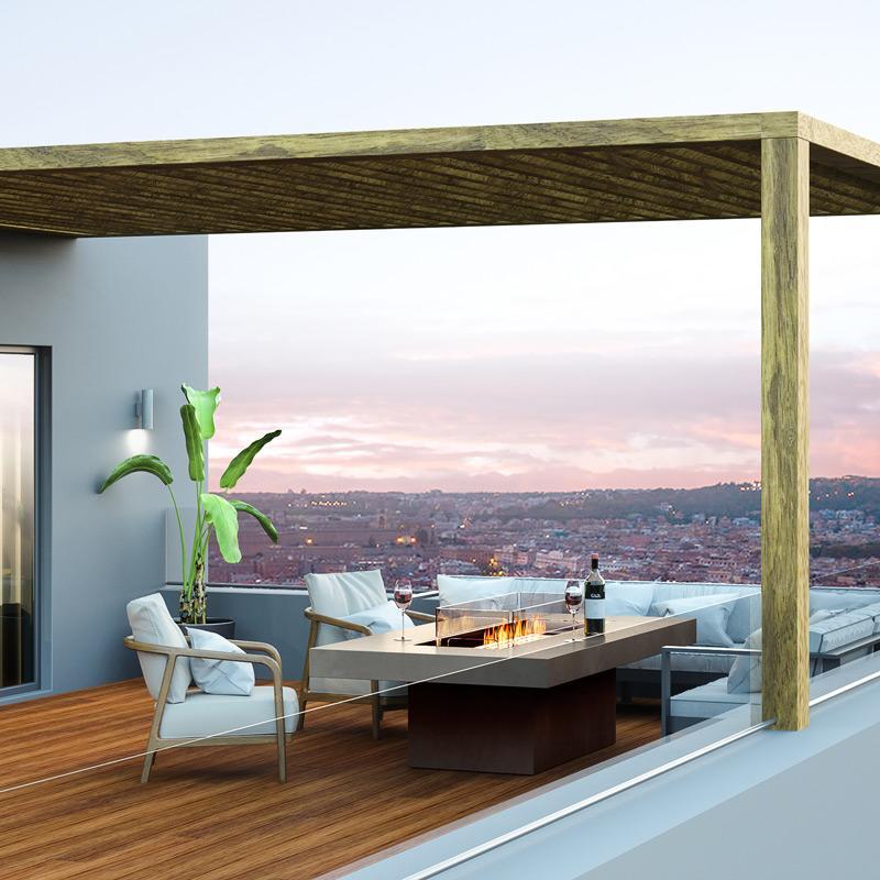 Gin 90 Dining Fire Pit Table - EcoSmart Fire