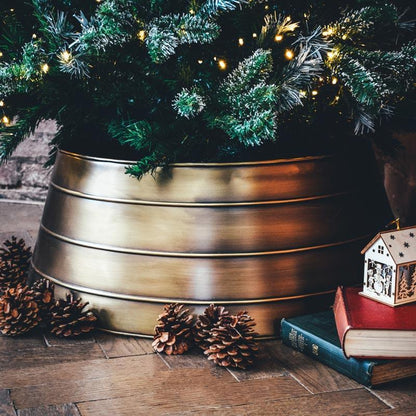 Gold Metal Xmas Tree Skirt