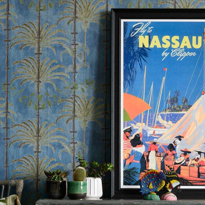 Havana Regatta Blue Wallpaper - Set of 3 Rolls - MINDTHEGAP
