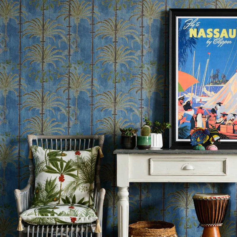 Havana Regatta Blue Wallpaper - Set of 3 Rolls - MINDTHEGAP