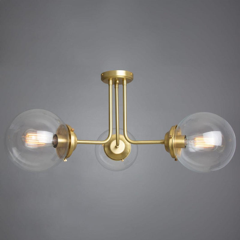 Hayes Flush Glass Globe Chandelier - Mullan Lighting