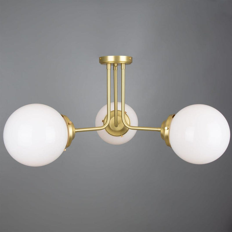Hayes Flush Glass Globe Chandelier - Mullan Lighting
