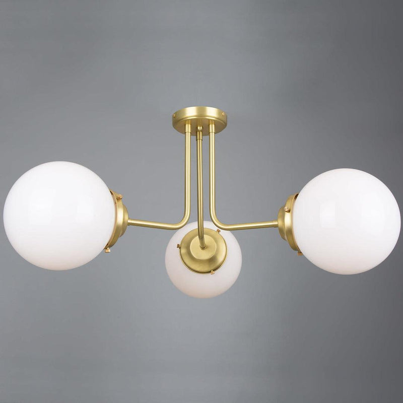 Hayes Flush Glass Globe Chandelier - Mullan Lighting