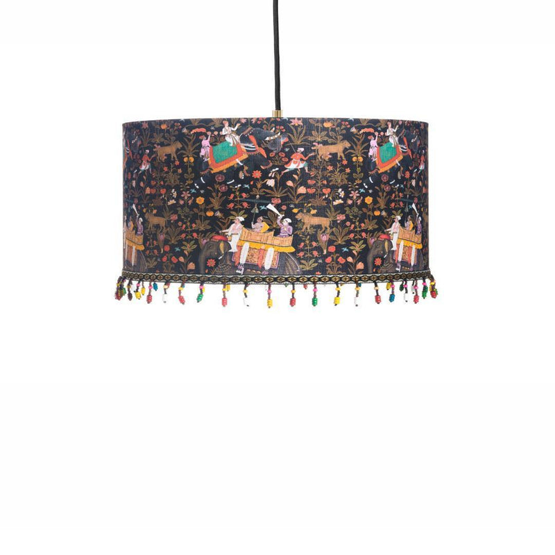 Hindustan Anthracite Drum Pendant Lamp - MINDTHEGAP