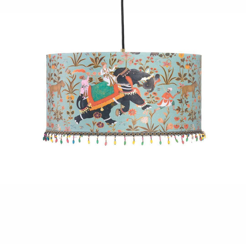 Hindustan Aquamarine Drum Pendant Lamp - MINDTHEGAP