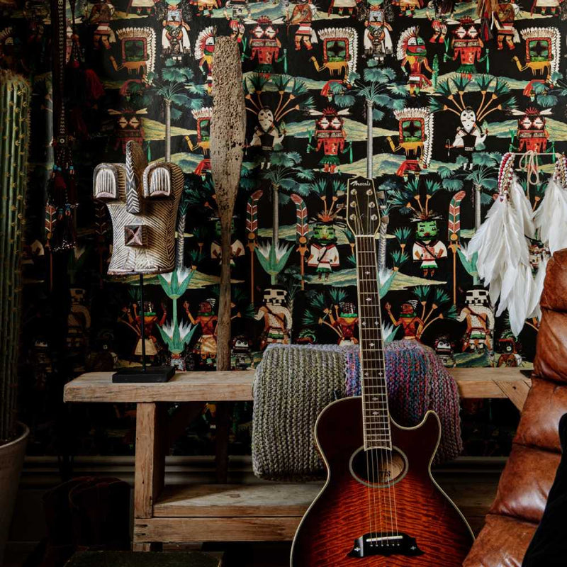 Hopi Spirit Anthracite Wallpaper - Set of 3 Rolls - MINDTHEGAP