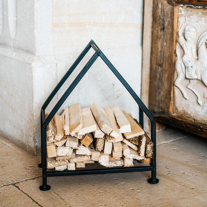 House Fireside Kindling Holder - Black