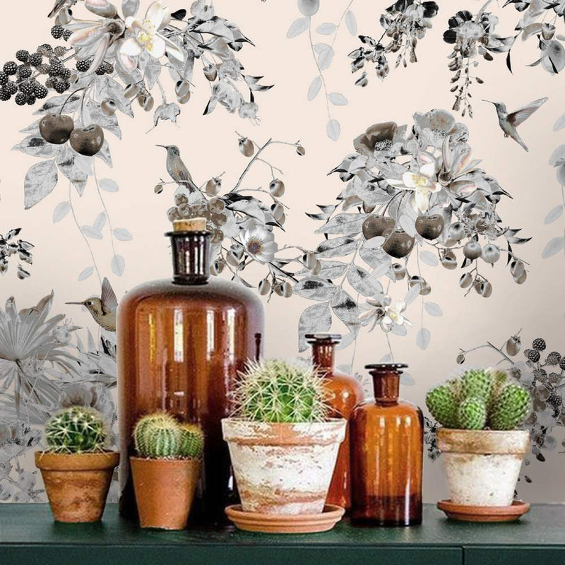 Hummingbirds Secret Garden Wallpaper - Powder - Good & Craft