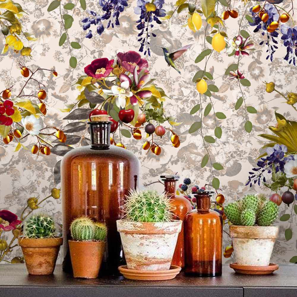 Hummingbirds Secret Garden Wallpaper Tropical &
