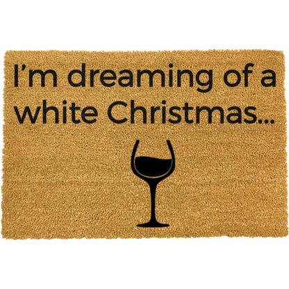 I'm dreaming of a White Wine Christmas Doormat