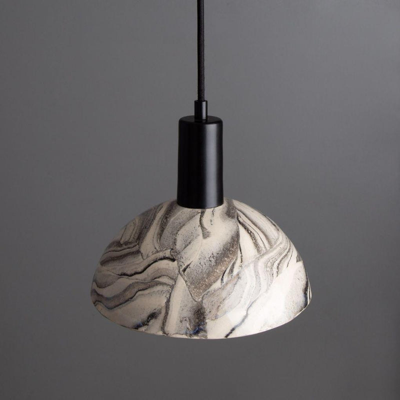 Kauri Ceramic Dome Pendant - Marbled - Mullan Lighting