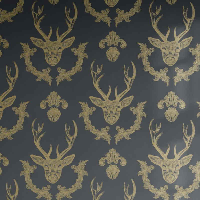 King Of The Wood Wallpaper - Charcoal - Graduate Collection