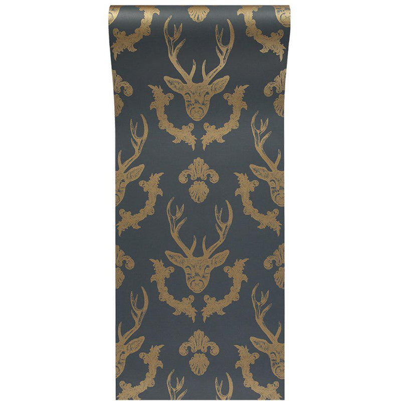 King Of The Wood Wallpaper - Charcoal - Graduate Collection