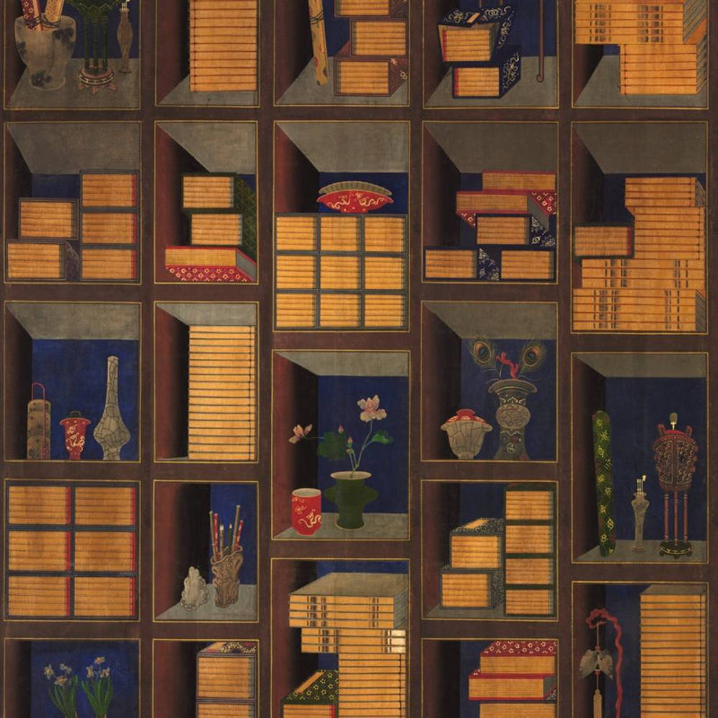Korean Library Chromo Wallpaper - Set of 3 Rolls - MINDTHEGAP