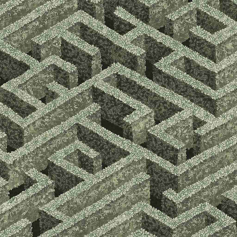 Labyrinth Wallpaper - Eucalyptus - Josephine Munsey