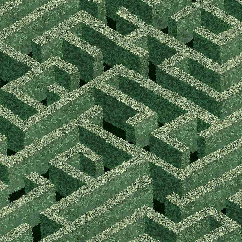 Labyrinth Wallpaper - Green - Josephine Munsey