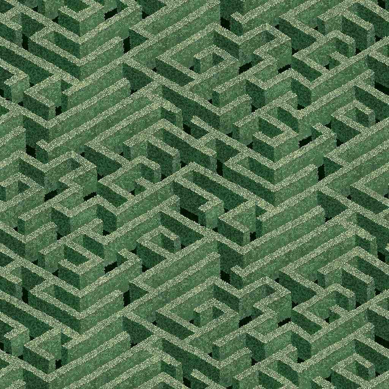 Labyrinth Wallpaper - Green - Josephine Munsey