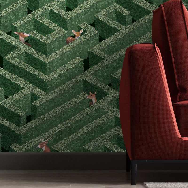 Labyrinth with Deer Wallpaper - Josephine Munsey