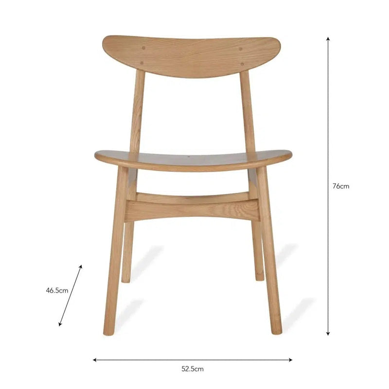 Langton Oak Dining Chairs - Pair