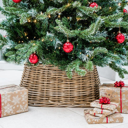 Large Square Wicker Xmas Tree Skirt