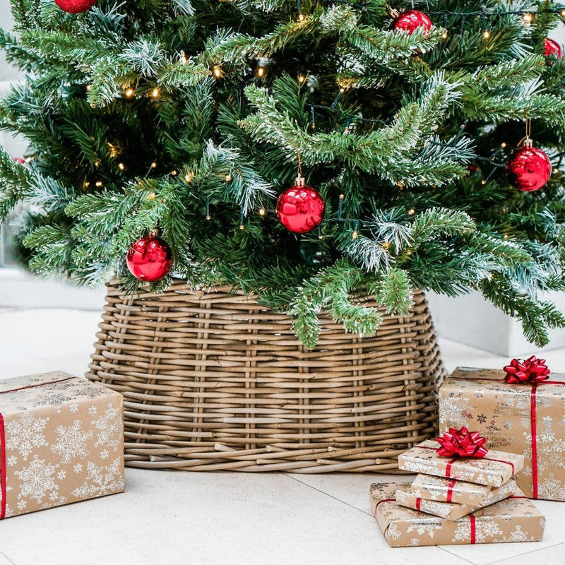 Large Square Wicker Xmas Tree Skirt