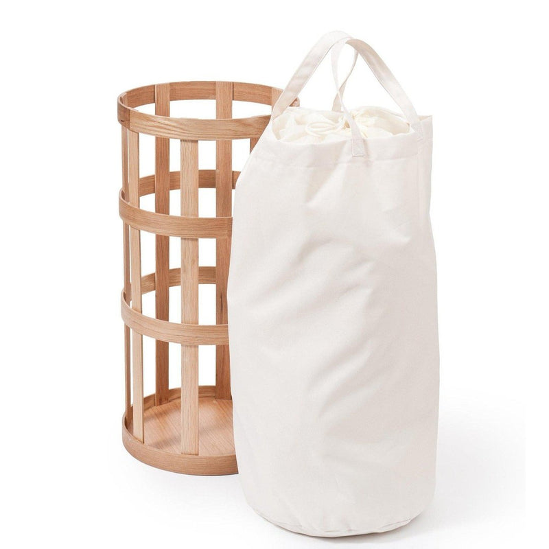 Laundry Basket Cage - Natural Oak