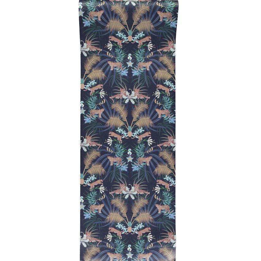 Leopard Luxe Wallpaper - Blue - Graduate Collection