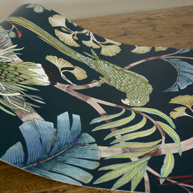 Living Branches Wallpaper- Dark Teal - Josephine Munsey