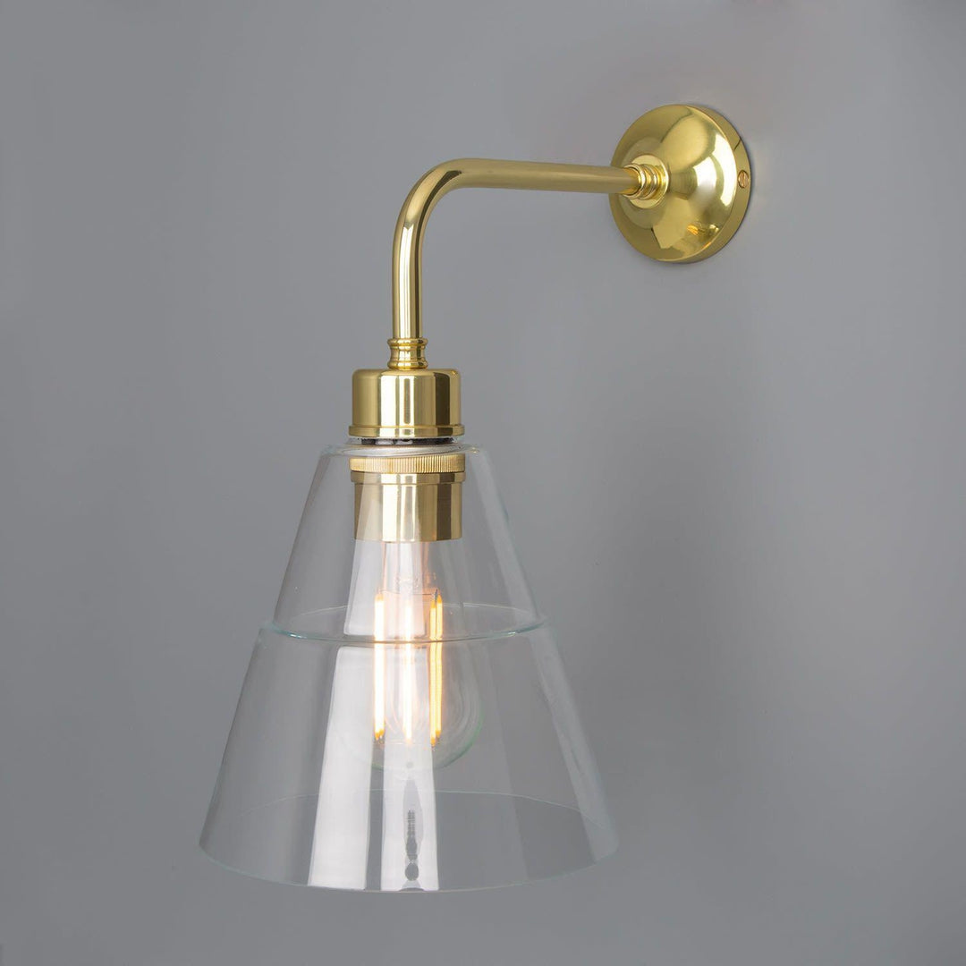 Lyx Glass Cone Wall Light Polished Brass