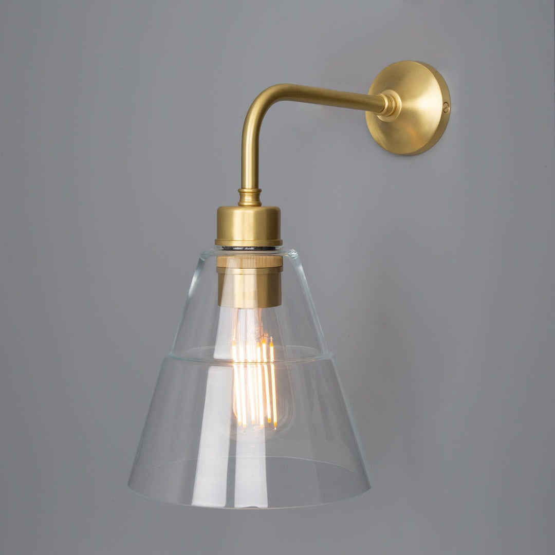 Lyx Glass Cone Wall Light Satin Brass