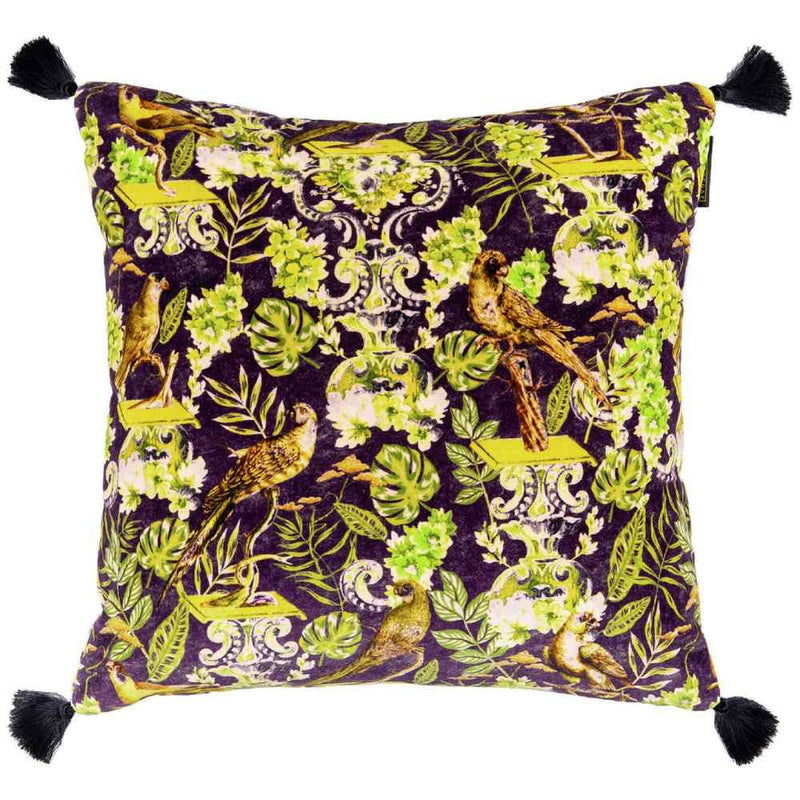 Manor Crest Velvet Embroidered Cushion - MINDTHEGAP