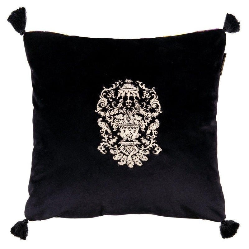 Manor Crest Velvet Embroidered Cushion - MINDTHEGAP