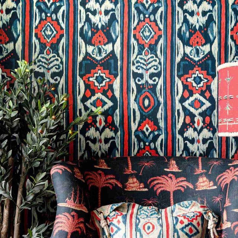 Mediterraneo Indigo Wallpaper - Set of 3 Rolls - MINDTHEGAP