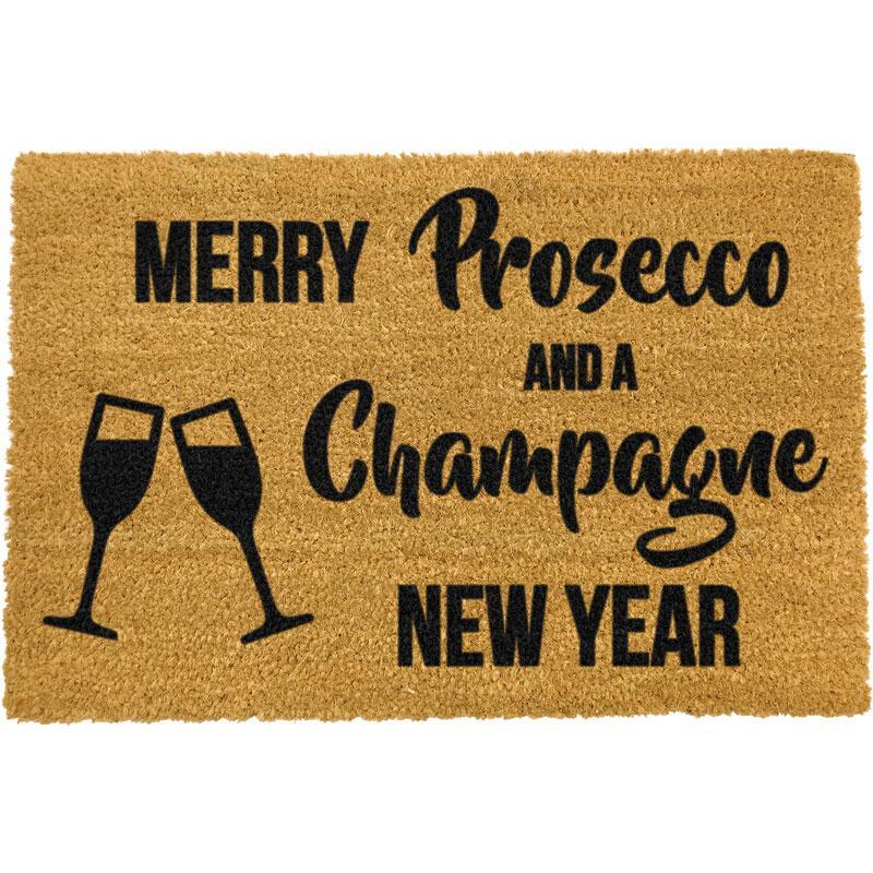 Merry Prosecco and a Champagne New Year Doormat