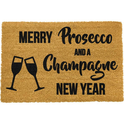 Merry Prosecco and a Champagne New Year Doormat