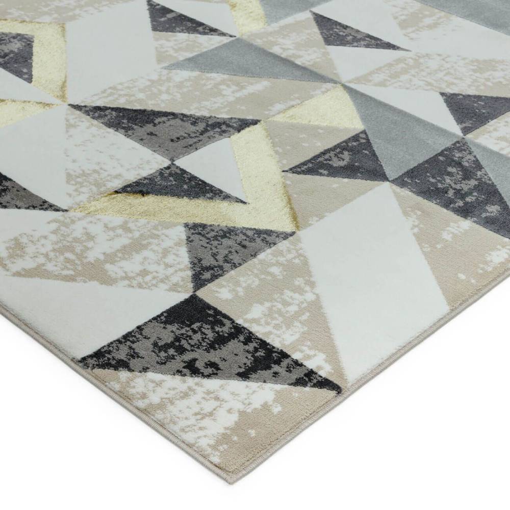 Metallic Geometric Print Rug - Grey – Lime Lace