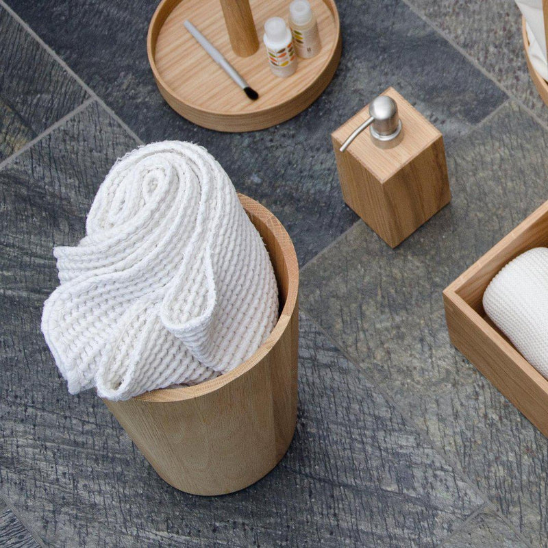 Mezza Round Bin - Natural Oak