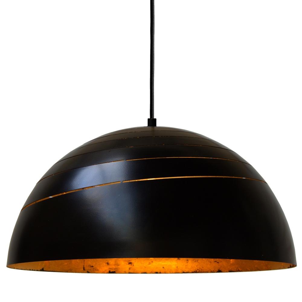 Midas Black Dome Gold Leaf Pendant Light Mullan Lighting Lime Lace
