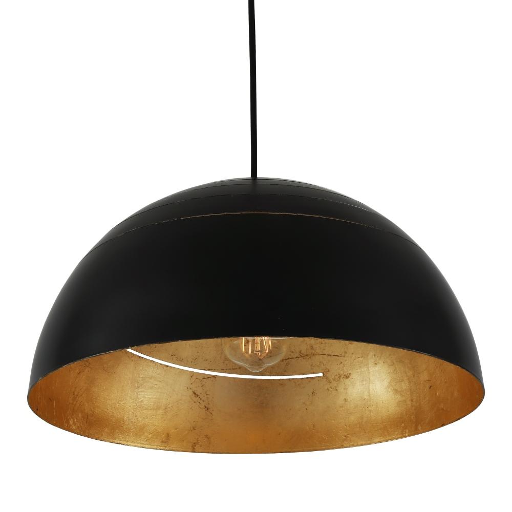 Midas Black Dome Gold Leaf Pendant Light Mullan Lighting Lime Lace