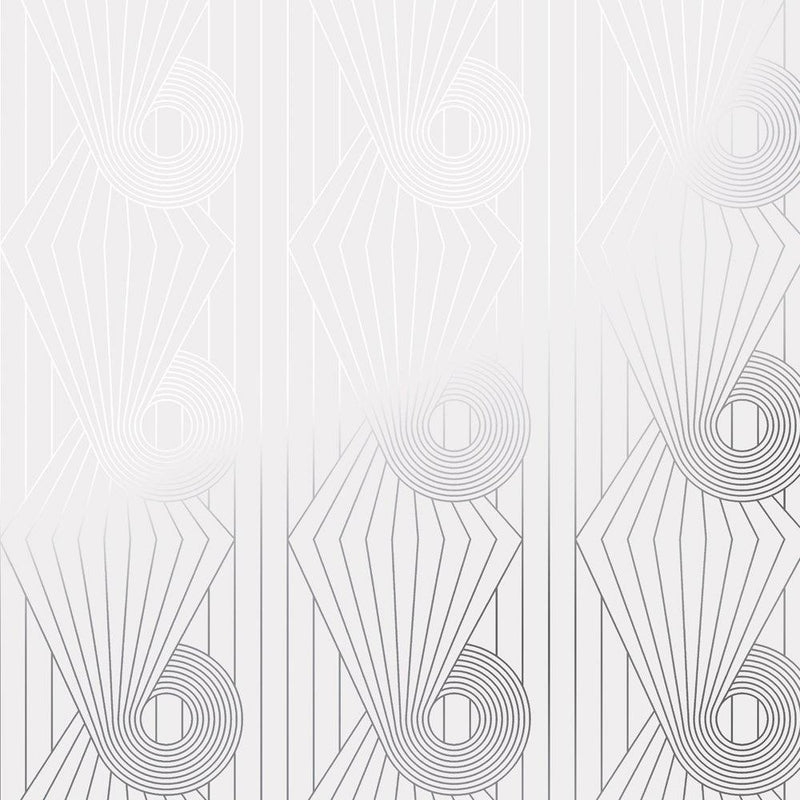 Minispiral Metallic Wallpaper - Silver / White - Erica Wakerly