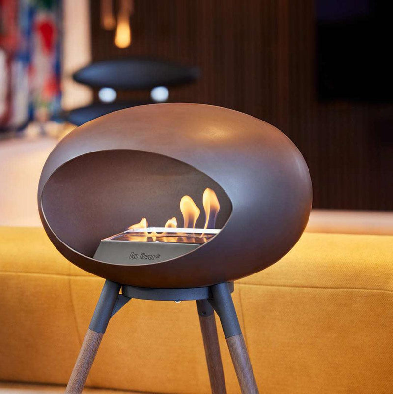 Mocca Ground Low Bioethanol Tripod Fireplace - Le Feu