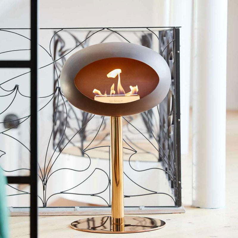 Mocca Ground Steel Bioethanol Fireplace - Le Feu